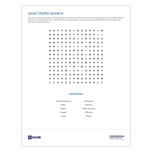 Kids Resource – Word Search